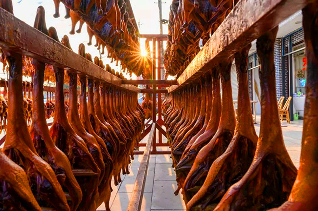 彭州特色美食——九尺板鸭