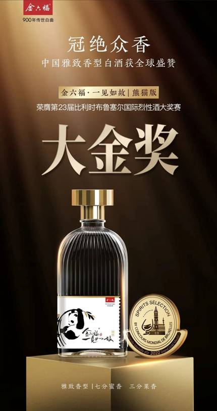 金六福再获大金奖，中国雅致香型白酒得到全球盛赞